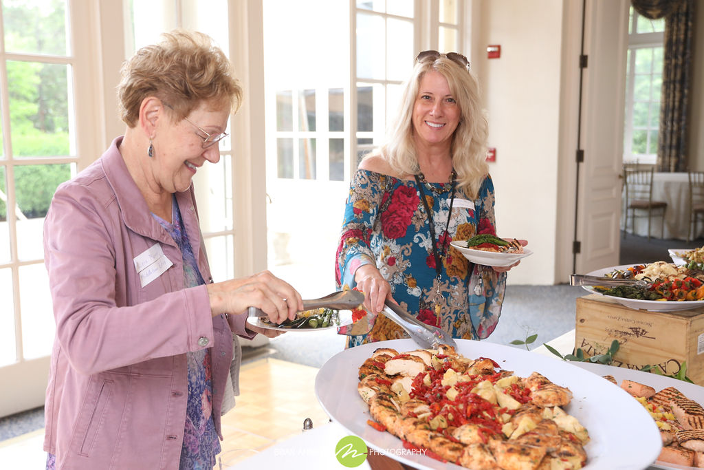 Wadsworth Mansion guests having pizza