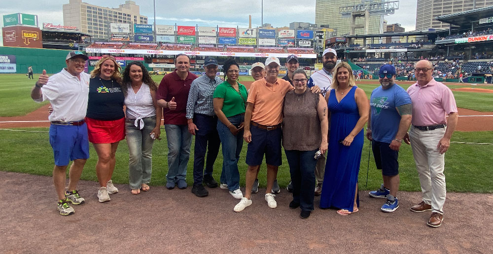 2026 TANGO partners on the ball field at Celebrate Nonprofits Night at the Hartford Yard Goats
