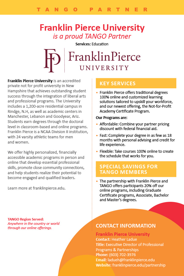 Franklin Pierce University - TANGO Value Proposition