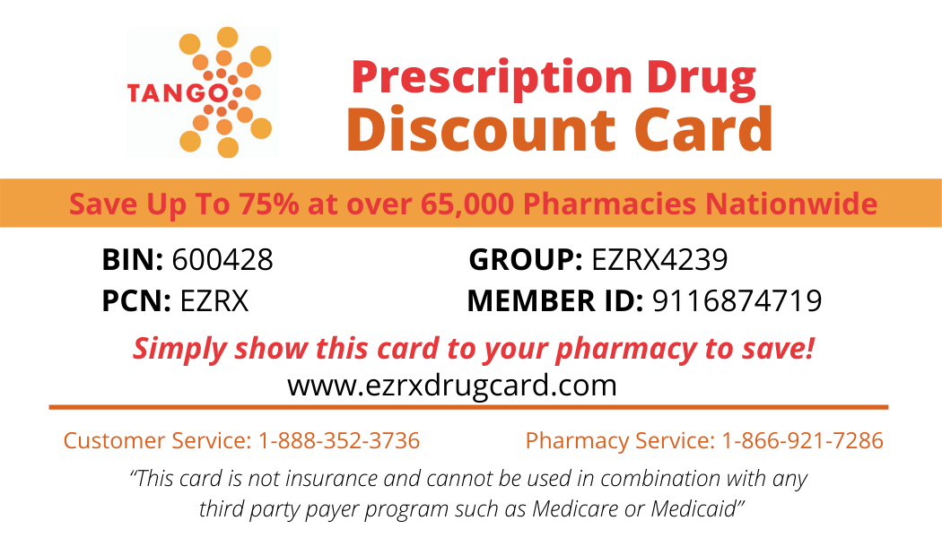TANGO Prescription Discount Card