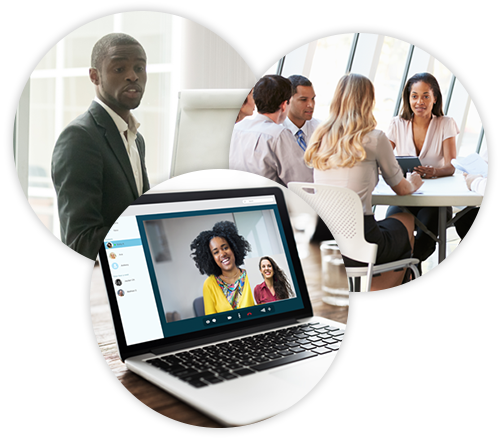 Tango-diversity-equity-inclusion-images-bubbles-triangle-trans African-American professionals in board meetings