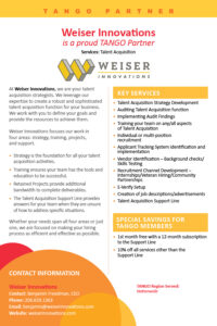 Weiser Innovations - TANGO Value Proposition