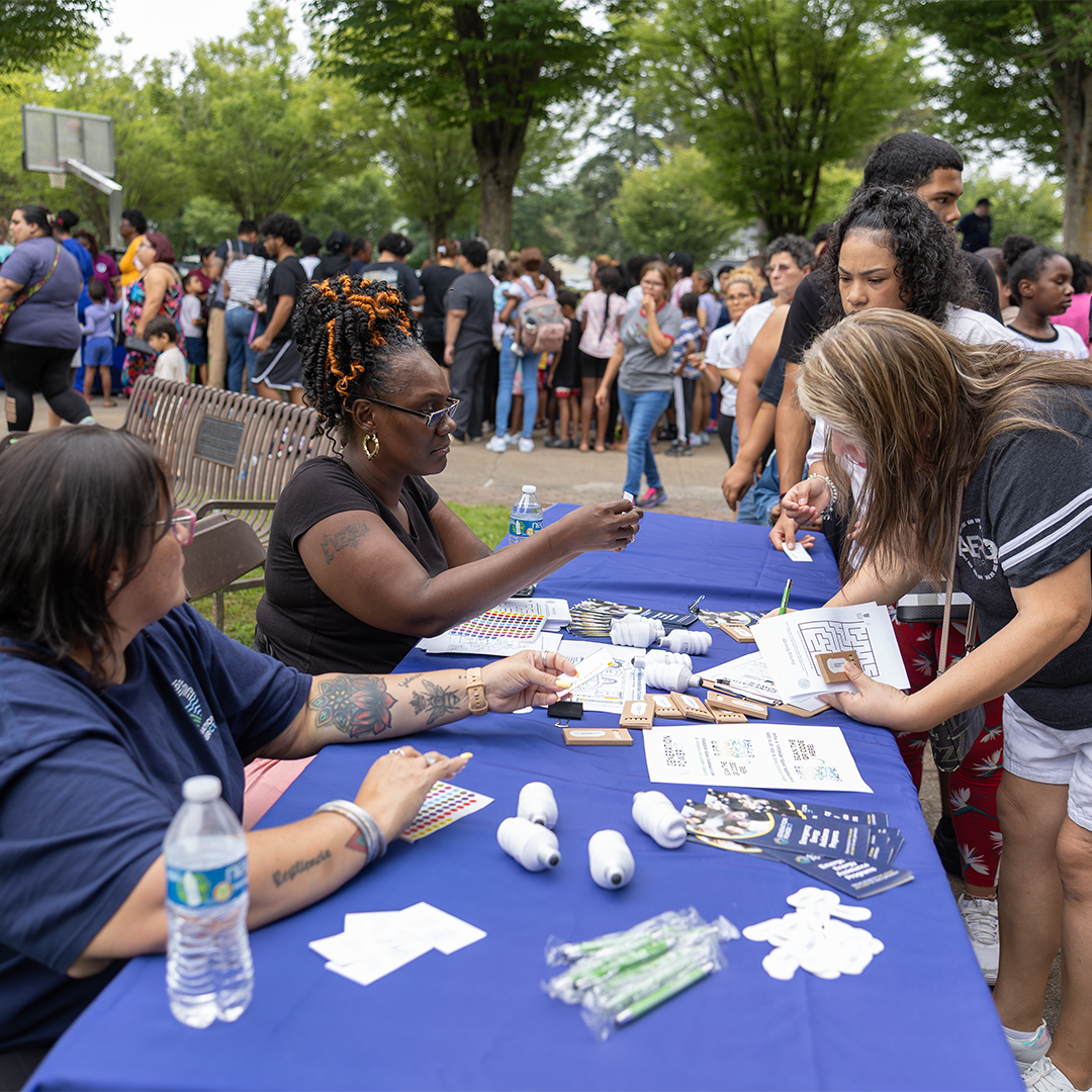 BristolWorks! team being rewarded with Main Street Community Foundation grant check.