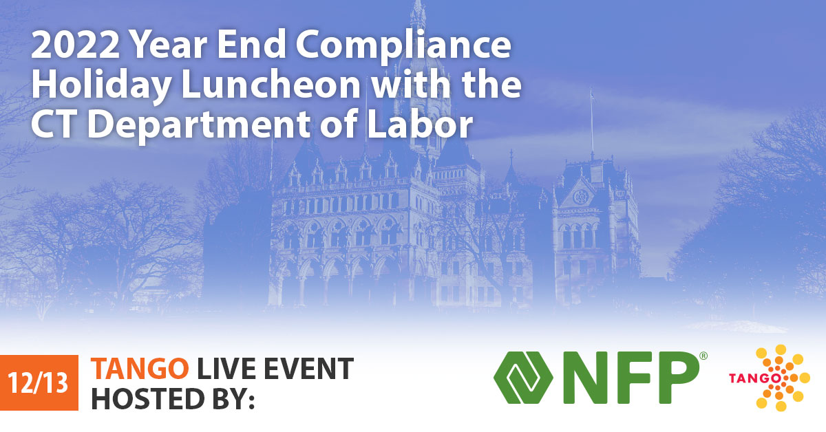 CT Dept. of Labor and NFP’s Year End Compliance Holiday Luncheon for Connecticut Nonprofits