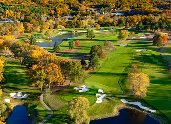 Aerial view of Lionheart Country Club in Avon, CT