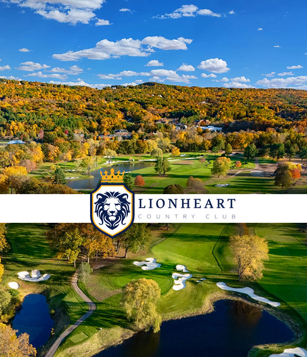 Aerial view of Lionheart Country Club in Avon, CT