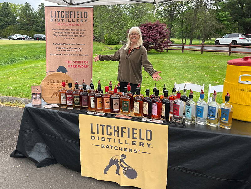 Litchfield Distilling display table with samples